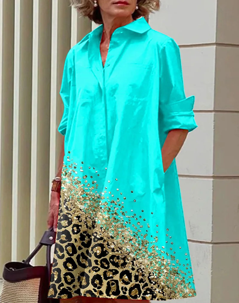 Elegant Shirt Dress in Vibrant Colors