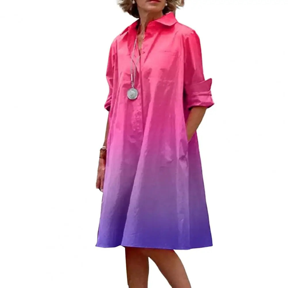 Elegant Shirt Dress in Vibrant Colors