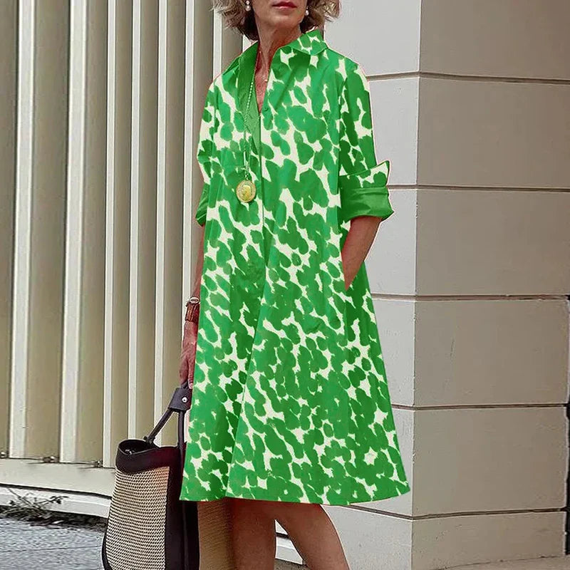 Elegant Shirt Dress in Vibrant Colors