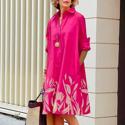 Elegant Shirt Dress in Vibrant Colors