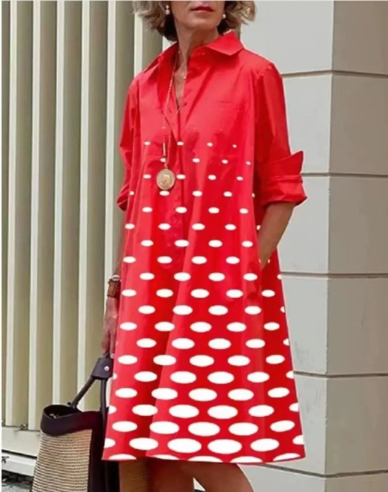 Elegant Shirt Dress in Vibrant Colors