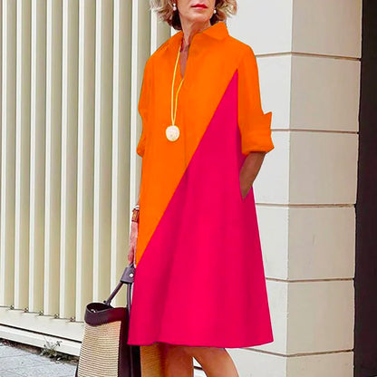 Elegant Shirt Dress in Vibrant Colors